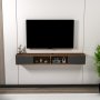 HANAH HOME TV polica Mayer Light Walnut Anthracite - slika 1