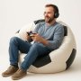 Atelier del Sofa Bean Bag Football Big Black White - slika 4