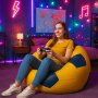 Atelier del Sofa Bean Bag Football Big Yellow Blue - slika 1