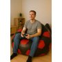 Atelier del Sofa Bean Bag Football Big Black Red - slika 1
