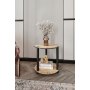 HANAH HOME Sto za kafu Bookcase 2 Tier Round Hrast - slika 3