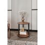 HANAH HOME Sto za kafu Bookcase 2 Layer Round Walnut - slika 3