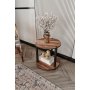 HANAH HOME Sto za kafu Bookcase 2 Layer Round Walnut - slika 1