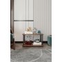 HANAH HOME Sto za kafu Bookcase 2 Tiers Rect Walnut - slika 3