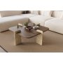 HANAH HOME Sto za kafu Poalla Walnut Travertine - slika 1