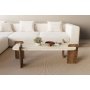 HANAH HOME Sto za kafu Leapiri Travertine Walnut - slika 2