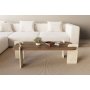 HANAH HOME Sto za kafu Leapiri Walnut Travertine - slika 2