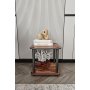 HANAH HOME Bočni sto Bookcase 2 Tiers Square Walnut - slika 2