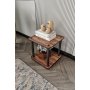 HANAH HOME Bočni sto Bookcase 2 Tiers Square Walnut - slika 3