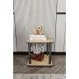 HANAH HOME Bočni sto Bookcase 2 Tier Square Hrast - slika 1
