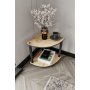 HANAH HOME Bočni sto Bookcase 2 Tiers Corner Hrast - slika 1