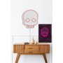WALLXPERT Zidna LED dekoracija Skull Pink - slika 4