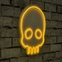 WALLXPERT Zidna LED dekoracija Skull Yellow - slika 1