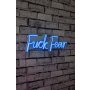 WALLXPERT Zidna LED dekoracija Fuck Fear Blue - slika 2