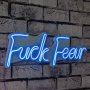 WALLXPERT Zidna LED dekoracija Fuck Fear Blue - slika 1