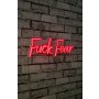 WALLXPERT Zidna LED dekoracija Fuck Fear Red - slika 2