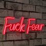 WALLXPERT Zidna LED dekoracija Fuck Fear Red - slika 1
