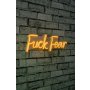 WALLXPERT Zidna LED dekoracija Fuck Fear Yellow - slika 2