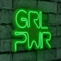 WALLXPERT Zidna LED dekoracija Girl Power Green - slika 1