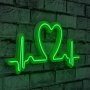 WALLXPERT Zidna LED dekoracija Love Rhythm Green - slika 1