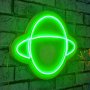 WALLXPERT Zidna LED dekoracija Saturn Green - slika 1
