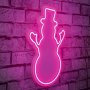WALLXPERT Zidna LED dekoracija Snowman Pink - slika 1