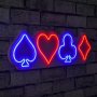 WALLXPERT Zidna LED dekoracija Briscambille Poker Suits Multicolor - slika 1