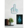 WALLXPERT Zidna LED dekoracija Middle Finger Blue - slika 4