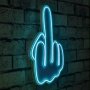 WALLXPERT Zidna LED dekoracija Middle Finger Blue - slika 1