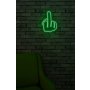 WALLXPERT Zidna LED dekoracija Middle Finger Green - slika 3