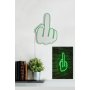 WALLXPERT Zidna LED dekoracija Middle Finger Green - slika 4