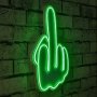 WALLXPERT Zidna LED dekoracija Middle Finger Green - slika 1