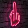 WALLXPERT Zidna LED dekoracija Middle Finger Pink - slika 1