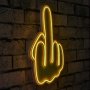 WALLXPERT Zidna LED dekoracija Middle Finger Yellow - slika 1