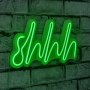 WALLXPERT Zidna LED dekoracija Shhh Green - slika 1