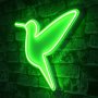 WALLXPERT Zidna LED dekoracija Little Bird Green - slika 1