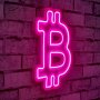 WALLXPERT Zidna LED dekoracija Bitcoin Pink - slika 1
