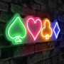 WALLXPERT Zidna LED dekoracija Gambler Multicolor - slika 1
