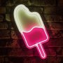 WALLXPERT Zidna LED dekoracija Ice Cream White Pink - slika 1