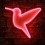 WALLXPERT Zidna LED dekoracija Little Bird Red - slika 1