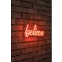 WALLXPERT Zidna LED dekoracija Believe Red - slika 2