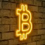 WALLXPERT Zidna LED dekoracija Bitcoin Yellow - slika 1