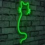 WALLXPERT Zidna LED dekoracija Cat Green - slika 1