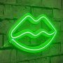 WALLXPERT Zidna LED dekoracija Lips Green - slika 1