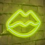 WALLXPERT Zidna LED dekoracija Lips Yellow - slika 1