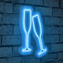 WALLXPERT Zidna LED dekoracija Champagne Glasses Blue - slika 1