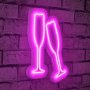WALLXPERT Zidna LED dekoracija Champagne Glasses Pink - slika 1