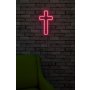 WALLXPERT Zidna LED dekoracija Cross Sign Pink - slika 2