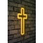WALLXPERT Zidna LED dekoracija Cross Sign Yellow - slika 3