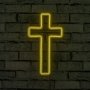 WALLXPERT Zidna LED dekoracija Cross Sign Yellow - slika 1